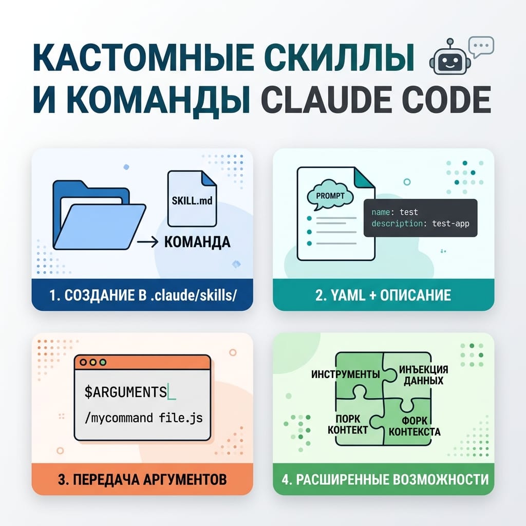 Claude Code: скрытый секрет создания кастомных навыков и команд