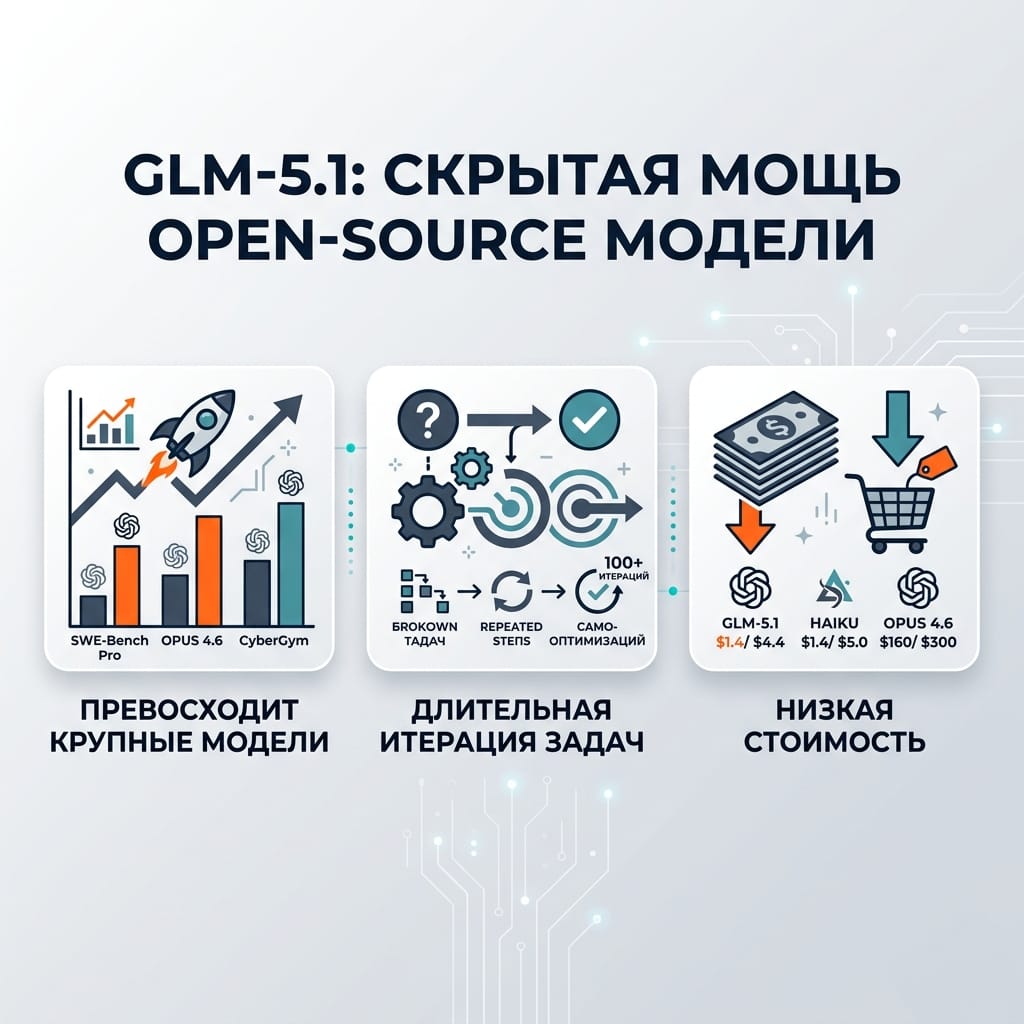 GLM-5.1: скрытая мощь open-source модели, которая бьет Claude Opus
