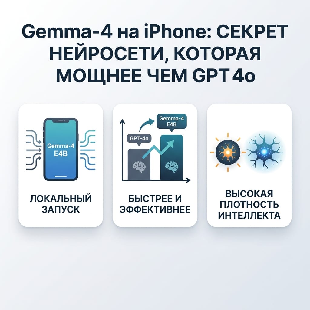 Gemma-4 на iPhone: секрет нейросети, которая мощнее чем GPT-4o