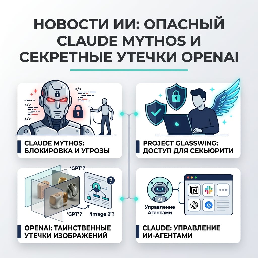 Новости ИИ: опасный Claude Mythos и секретные утечки OpenAI