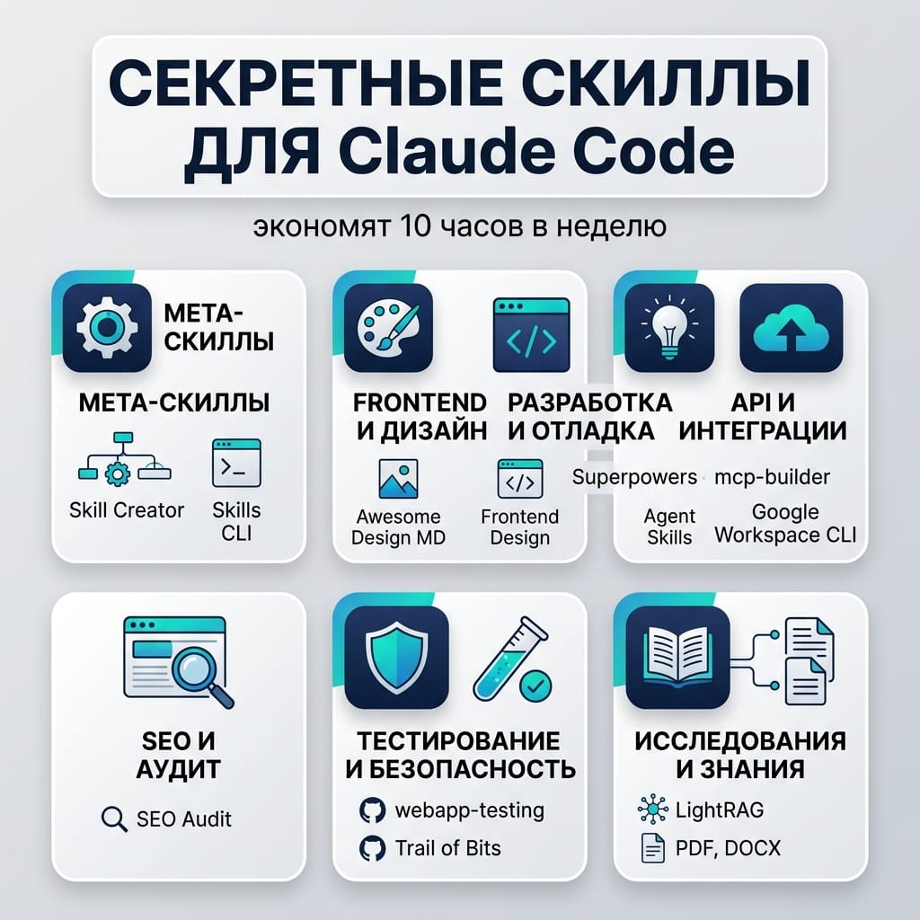 Claude Code: 7 проверенных скиллов, которые экономят 10 часов в неделю