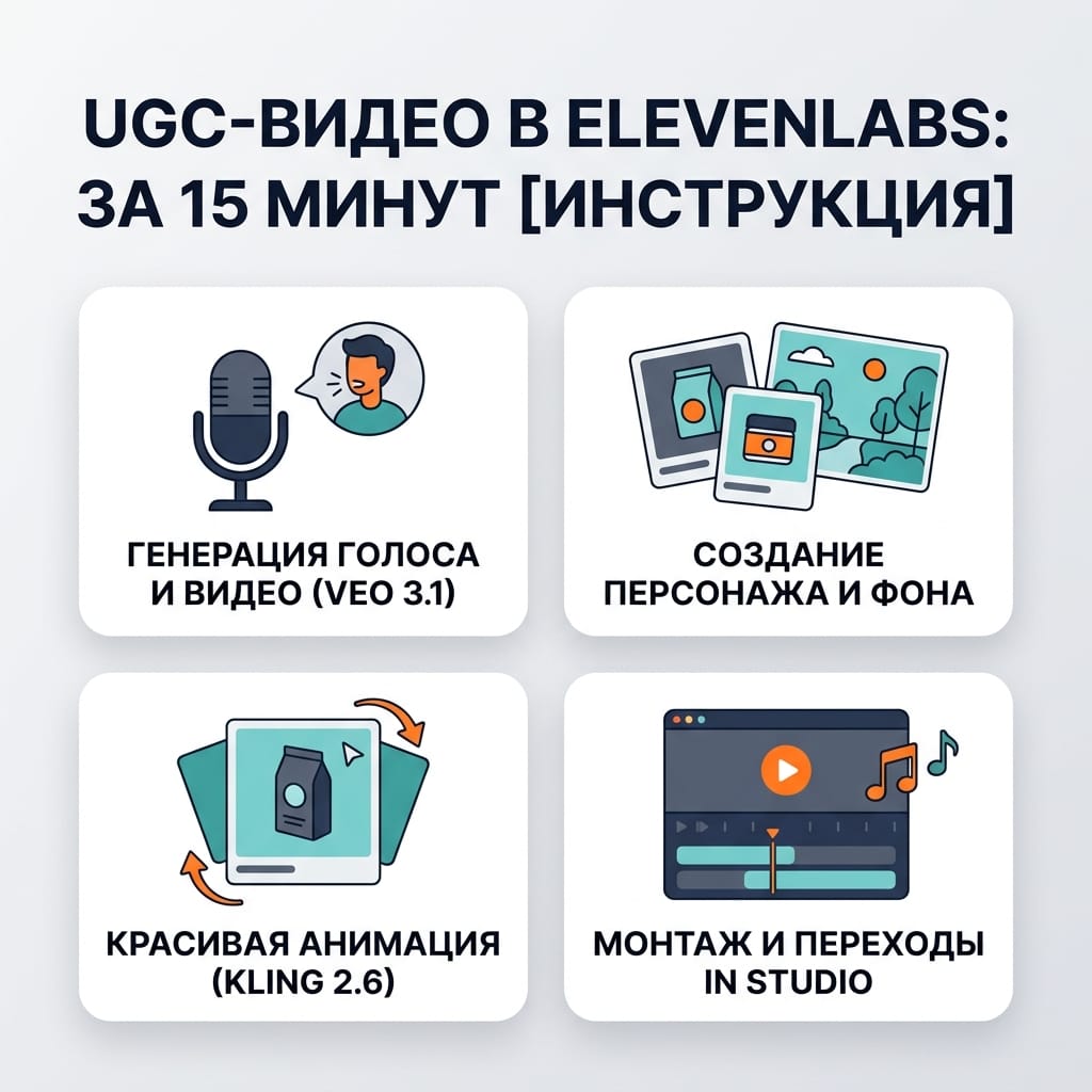 UGC-видео в ElevenLabs: секретный способ создать ролик за 15 минут