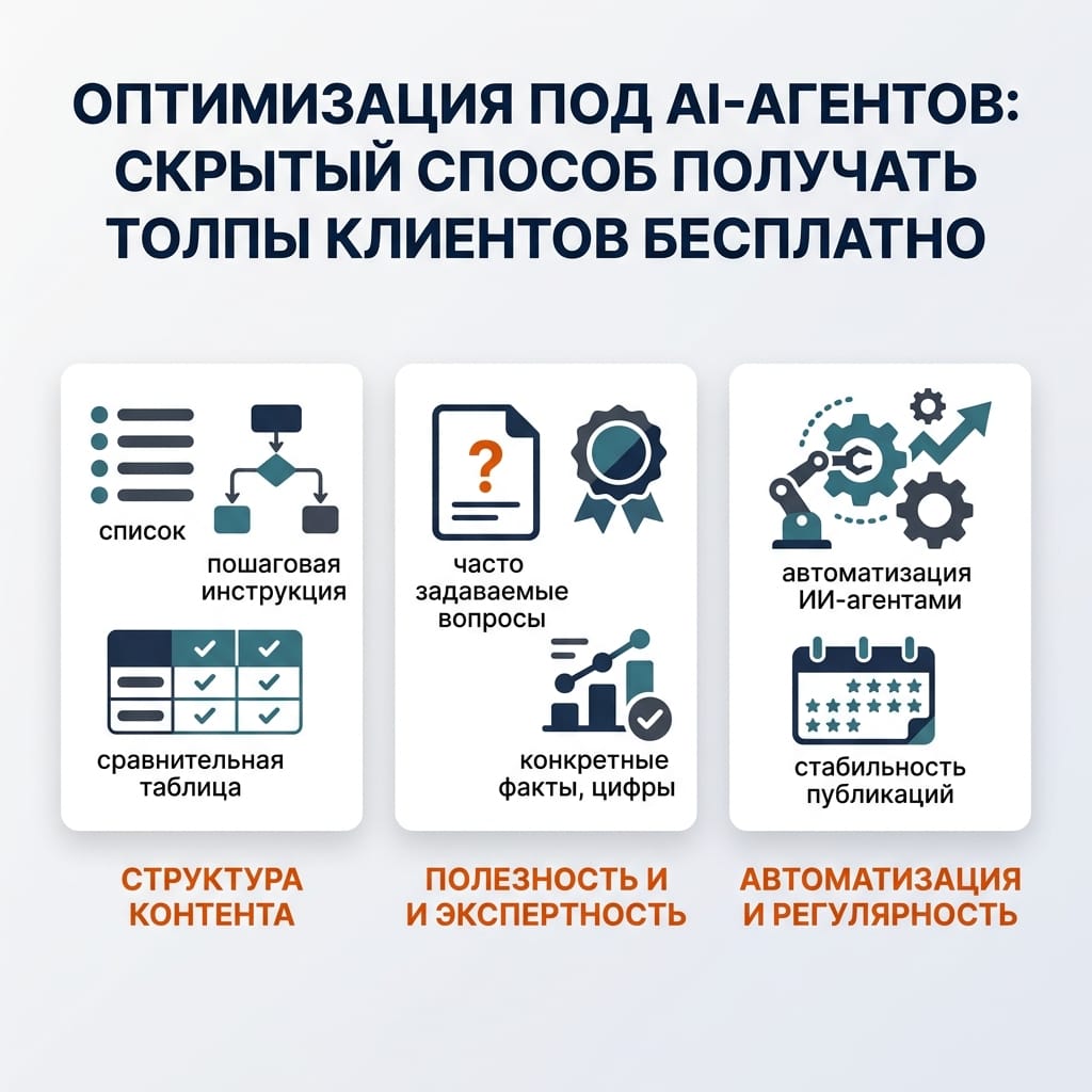 Оптимизация под AI-агентов: скрытый способ получать толпы клиентов бесплатно