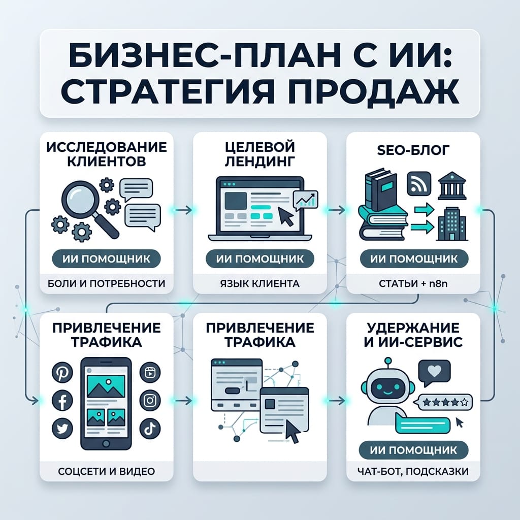 Бизнес-план с ИИ: пошаговая стратегия продаж и неочевидные выгоды