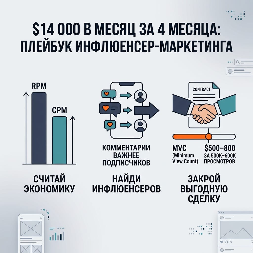 Инфлюенсер-маркетинг: секретный плейбук на $14 000 в месяц