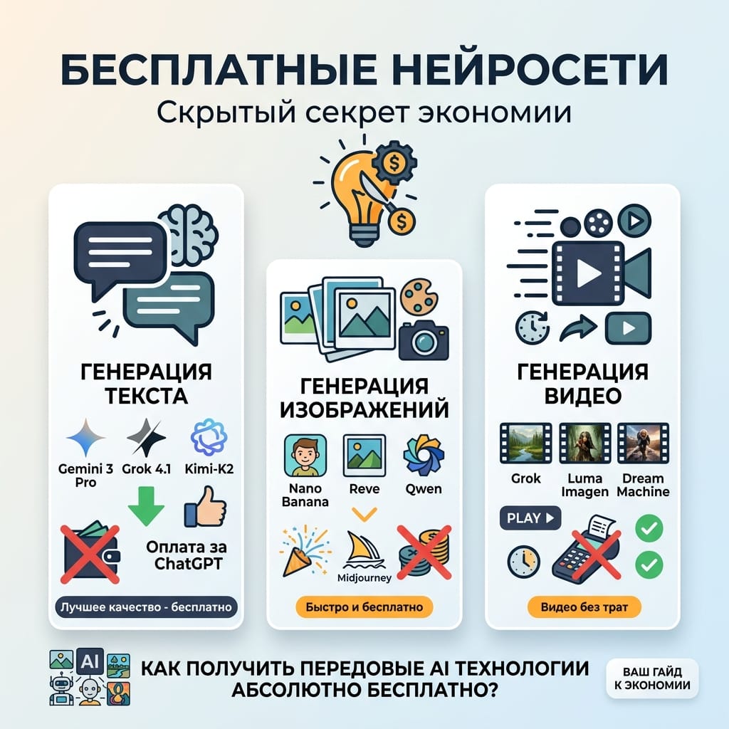 Бесплатные нейросети: скрытый секрет экономии на платных подписках