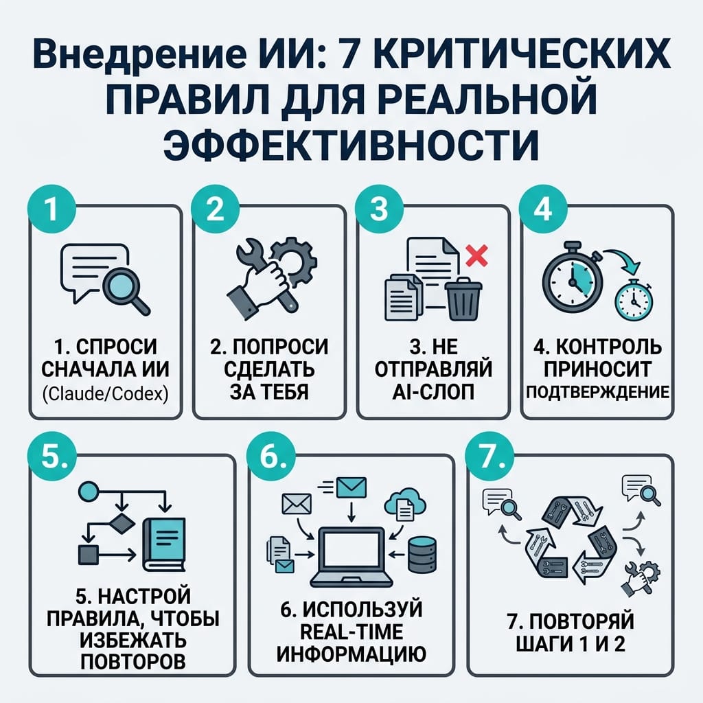 Внедрение ИИ: 7 критических правил для реальной эффективности
