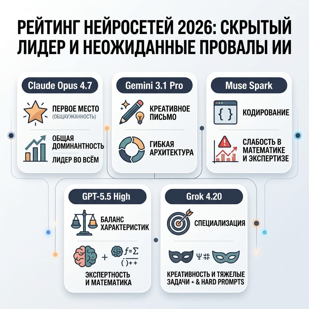 Рейтинг нейросетей 2026: скрытый лидер и неожиданные провалы ИИ