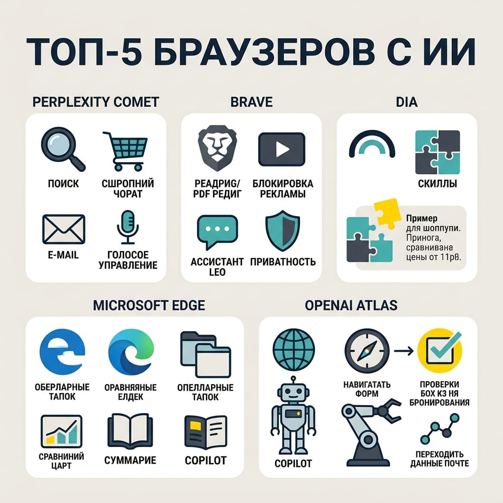 Топ-5 браузеров с ИИ: способ забыть про ручной поиск информации