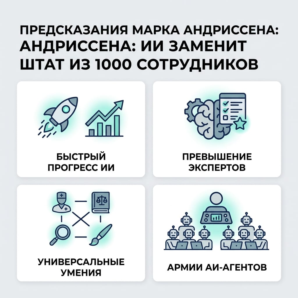 Предсказания Марка Андриссена: как ИИ заменит штат из 1000 сотрудников