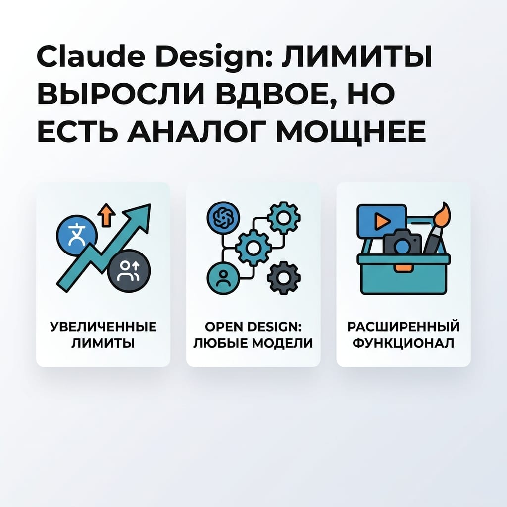 Claude Design: лимиты выросли вдвое, но есть аналог мощнее