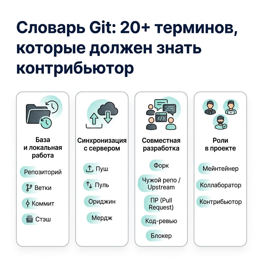 Словарь Git: 20+ терминов, которые должен знать контрибьютор