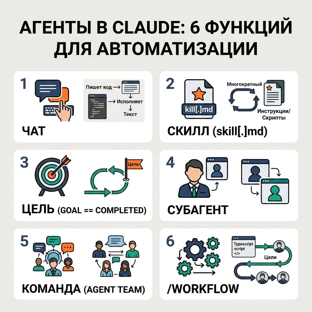 Агенты в Claude: 6 функций для автоматизации без лишних затрат
