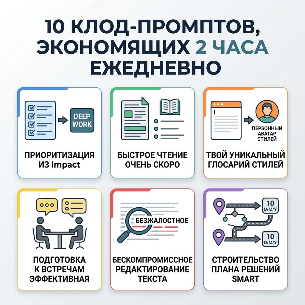 10 промптов для Claude, которые сэкономят вам 2 часа каждый день