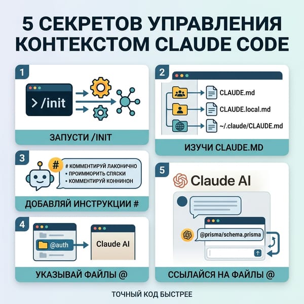 Claude Code: 5 секретов управления контекстом для точного кода