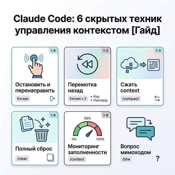 Claude Code: 6 скрытых техник управления контекстом для профи