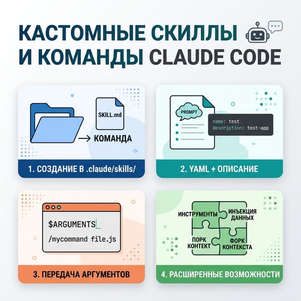Claude Code: скрытый секрет создания кастомных навыков и команд