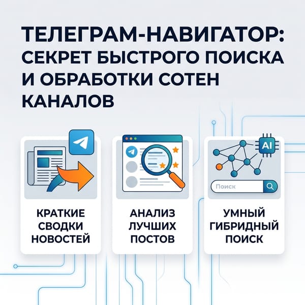 Телеграм-Навигатор: секрет быстрого поиска и обработки сотен каналов