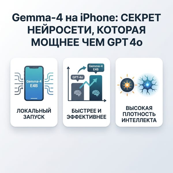 Gemma-4 на iPhone: секрет нейросети, которая мощнее чем GPT-4o