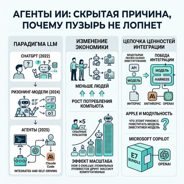 Агенты ИИ: скрытая причина, почему пузырь нейросетей не лопнет