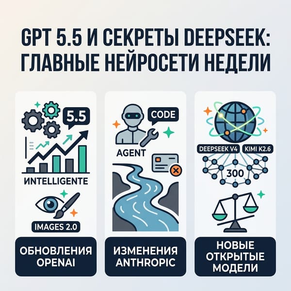 GPT 5.5 и секреты DeepSeek: главные нейросети недели в дайджесте #115