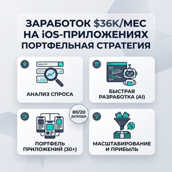 iOS-кейсы: секретная стратегия заработка $36K/мес на 30 приложениях