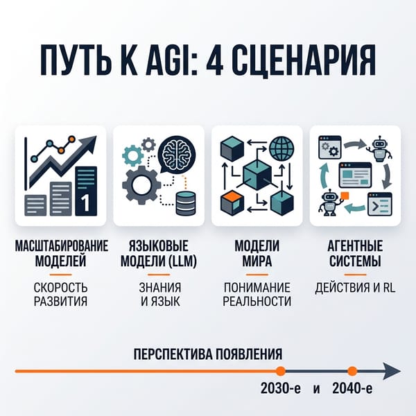 Путь к AGI: 4 скрытых сценария развития ИИ и реальные сроки ожидания