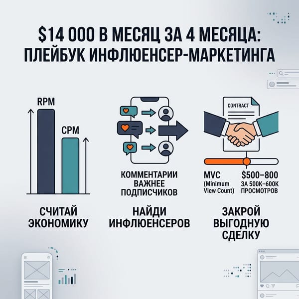 Инфлюенсер-маркетинг: секретный плейбук на $14 000 в месяц