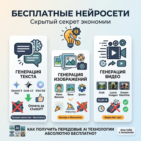 Бесплатные нейросети: скрытый секрет экономии на платных подписках
