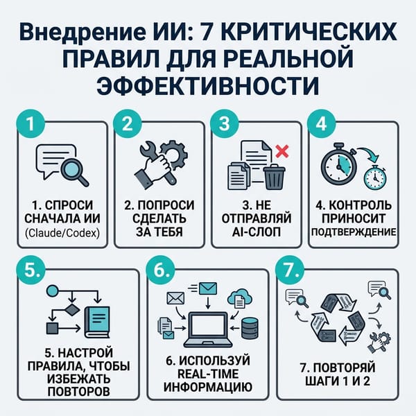 Внедрение ИИ: 7 критических правил для реальной эффективности