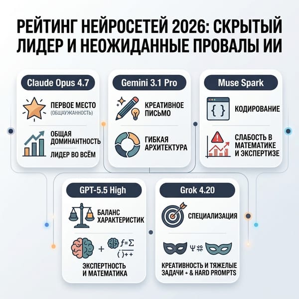 Рейтинг нейросетей 2026: скрытый лидер и неожиданные провалы ИИ