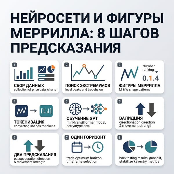 Нейросети и фигуры Меррилла: как предсказать рынок за 8 шагов