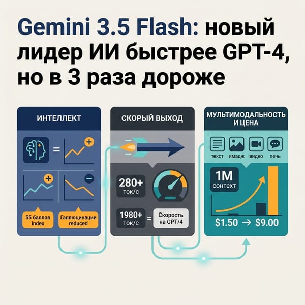 Gemini 3.5 Flash: новый лидер ИИ быстрее GPT-4, но в 3 раза дороже