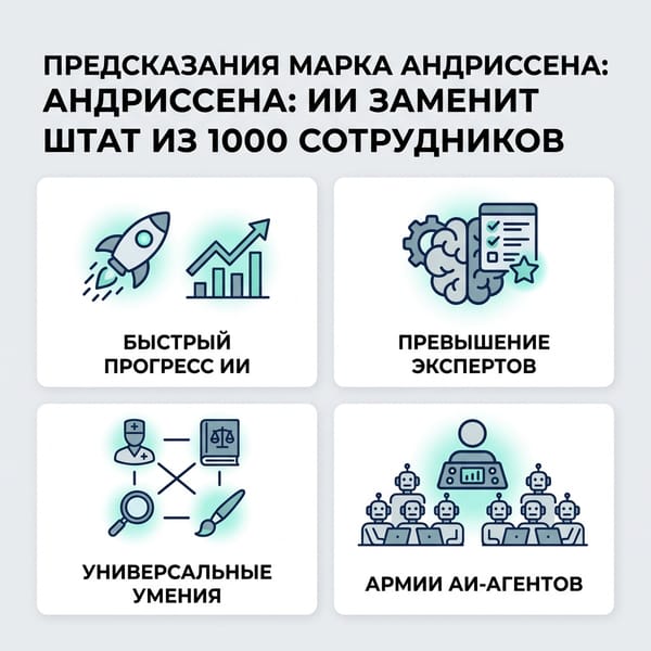 Предсказания Марка Андриссена: как ИИ заменит штат из 1000 сотрудников
