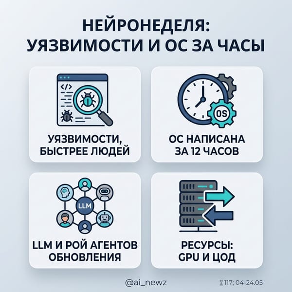 Нейросети находят уязвимости быстрее людей и пишут ОС за 12 часов