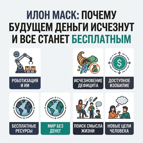 Илон Маск: почему в будущем деньги исчезнут и все станет бесплатным