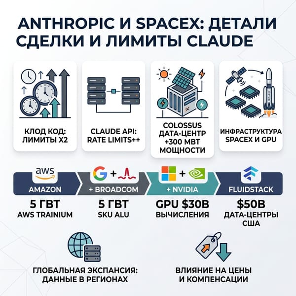 Anthropic и SpaceX: скрытые детали сделки и новые лимиты Claude