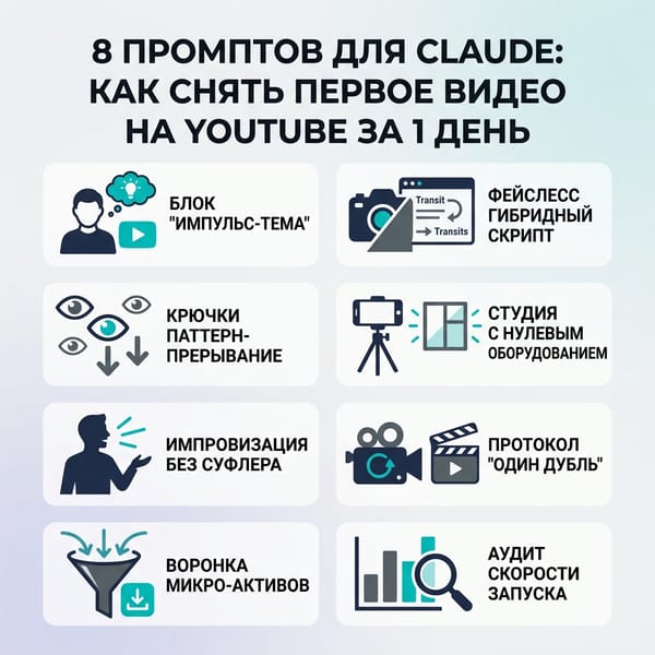 8 промптов для Claude: как снять первое видео на YouTube за 1 день