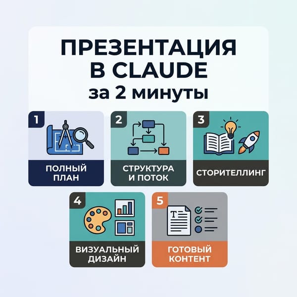 Презентация в Claude: 6 нейросетевых промптов для работы за 2 минуты
