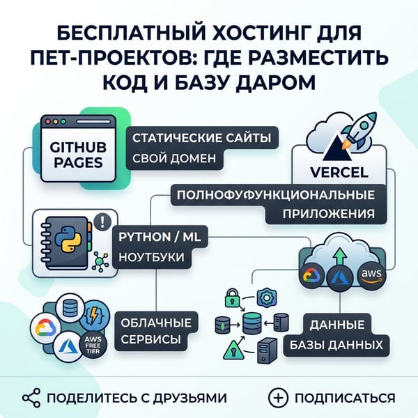 Бесплатный хостинг для пет-проектов: где разместить код и базу даром