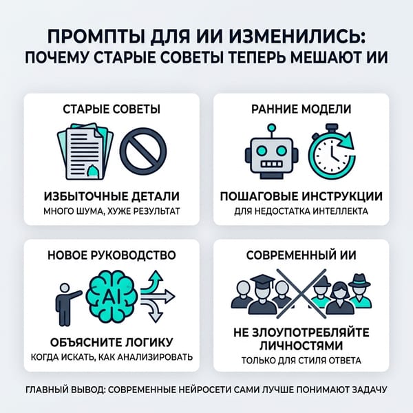 Промпты для ИИ изменились: почему старые советы теперь мешают ИИ