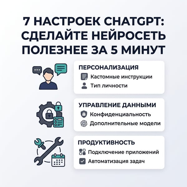 7 настроек ChatGPT: сделайте нейросеть полезнее за 5 минут