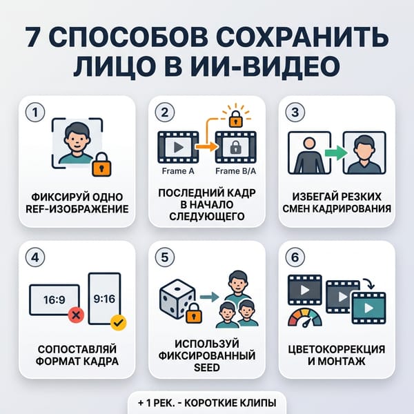 7 способов сохранить лицо в ИИ-видео: решаем проблему за 30 секунд