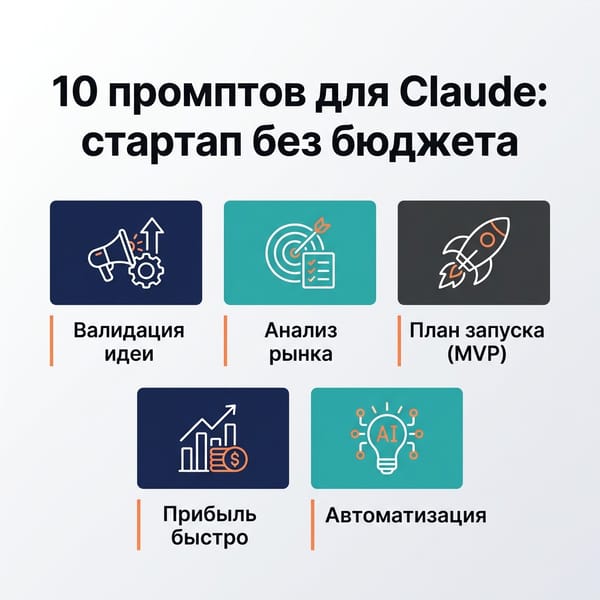 10 промптов для Claude: как запустить стартап без бюджета и вложений